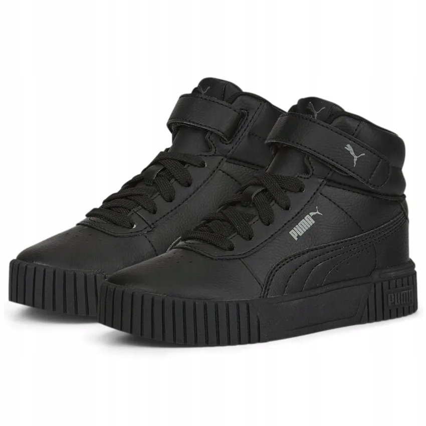 Buty dziewczęce dziecięce jesienne Puma Carina 38737701 wysokie czarne 28
