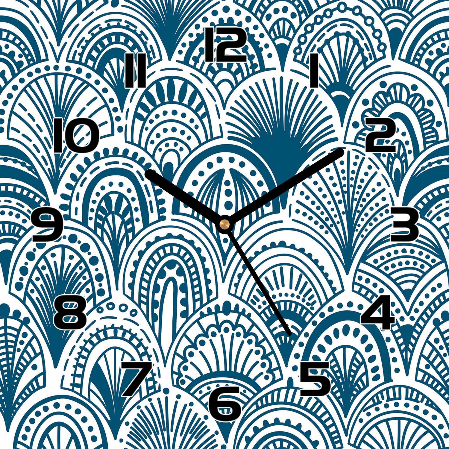 

Zegar szklany Niebieski marokański wzór 30x30 cm