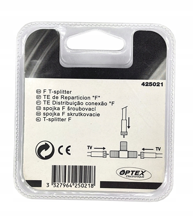 Rozdzielacz Spliter T antenowy 3x Typ F Optex Marka Optex