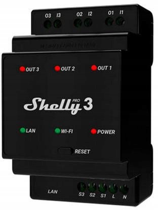 Shelly Pro 3 Din Wifi 3-KANÁLOVÝ Smart Home Relé