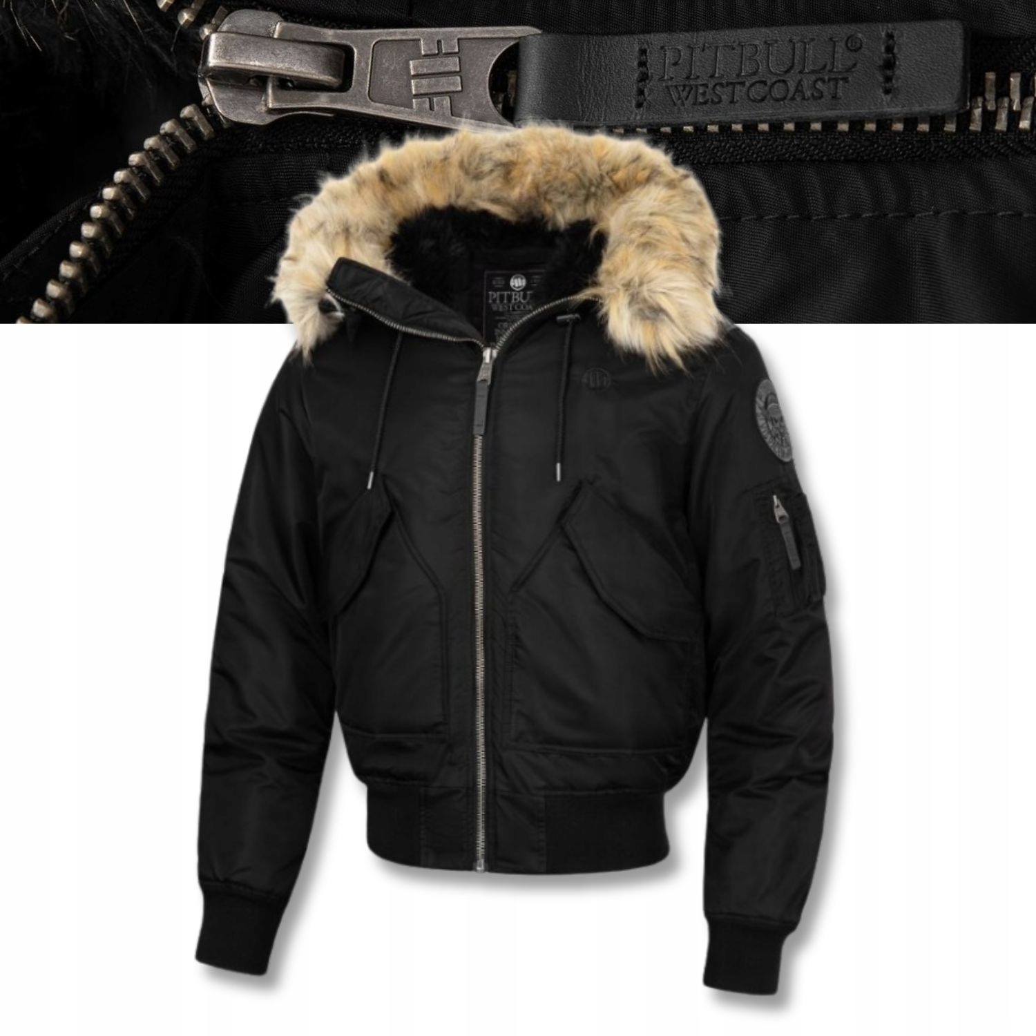 Pánská Zimní bunda Oversize s kapucí Pitbull Harvest Bomber