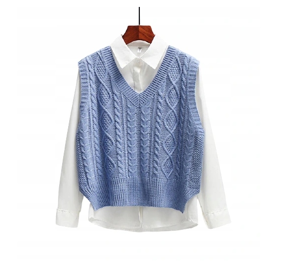 KAMIZELKA NA KOSZULĘ SWETR BEZ RĘKAWÓW BEZRĘKAWNIK