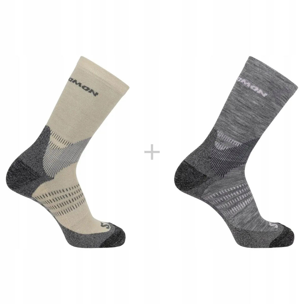 2 x Salomon Skarpety ciepłe w góry Wysokie Wełna X Ultra Crew 2 Pary 39-41