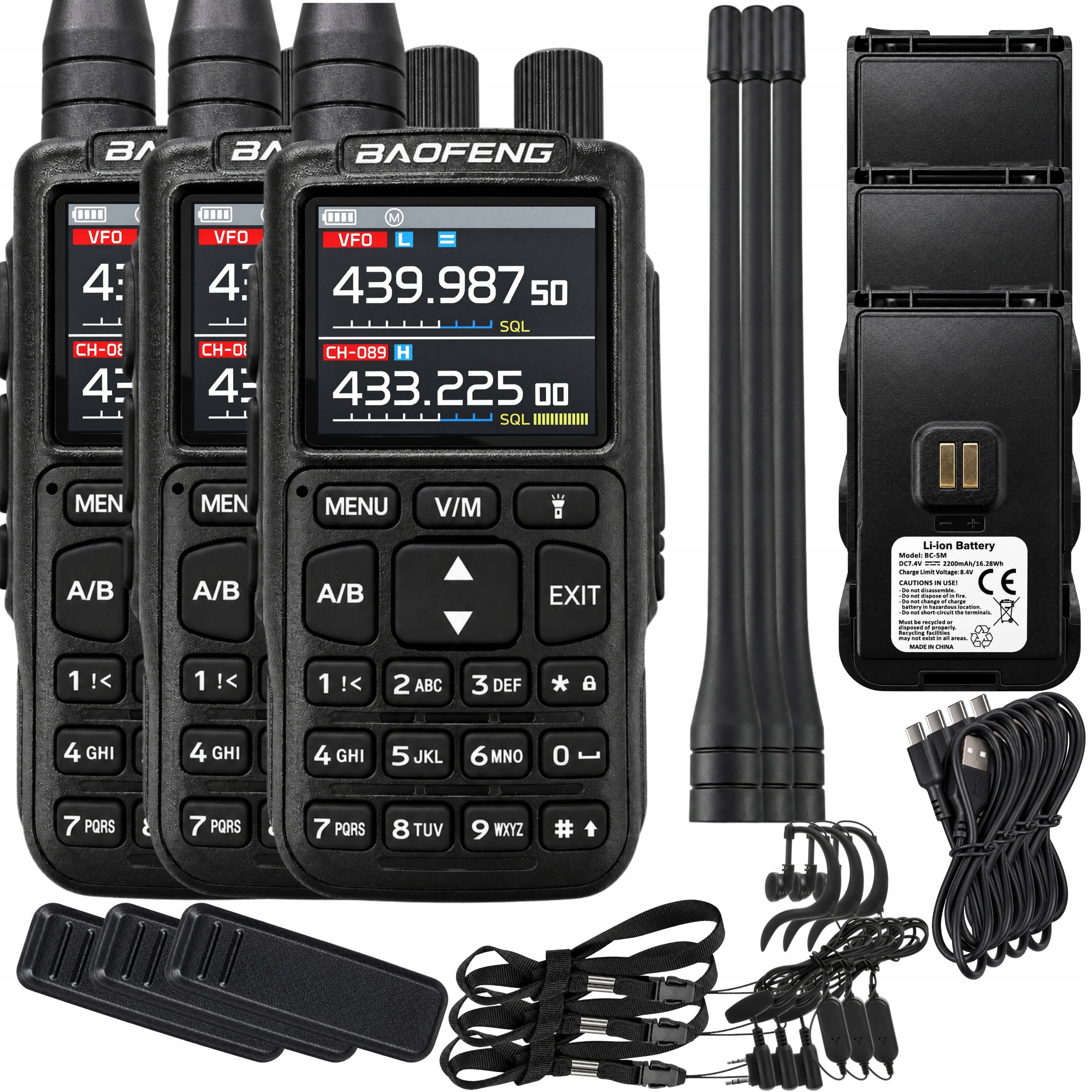 Vysílačka radiotelefon Baofeng Eu UV-5R Mini V2 Vhf Uhf Letecké Pásmo