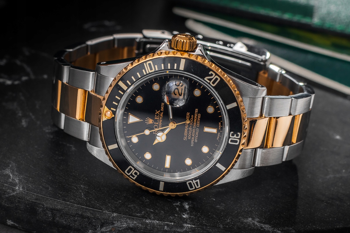 ROLEX SUBMARINER 16613 2コマ ROLEX SUBMARINER DATE 16613 BLACK SS|18K GOLD 40MM/KPL. • Opinie