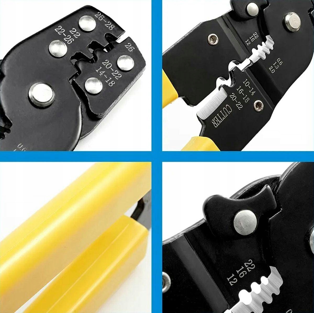 ZACISKARKA PRASKA DO KONEKTORÓW IZOLOWANYCH KABLI Kolor niebieski