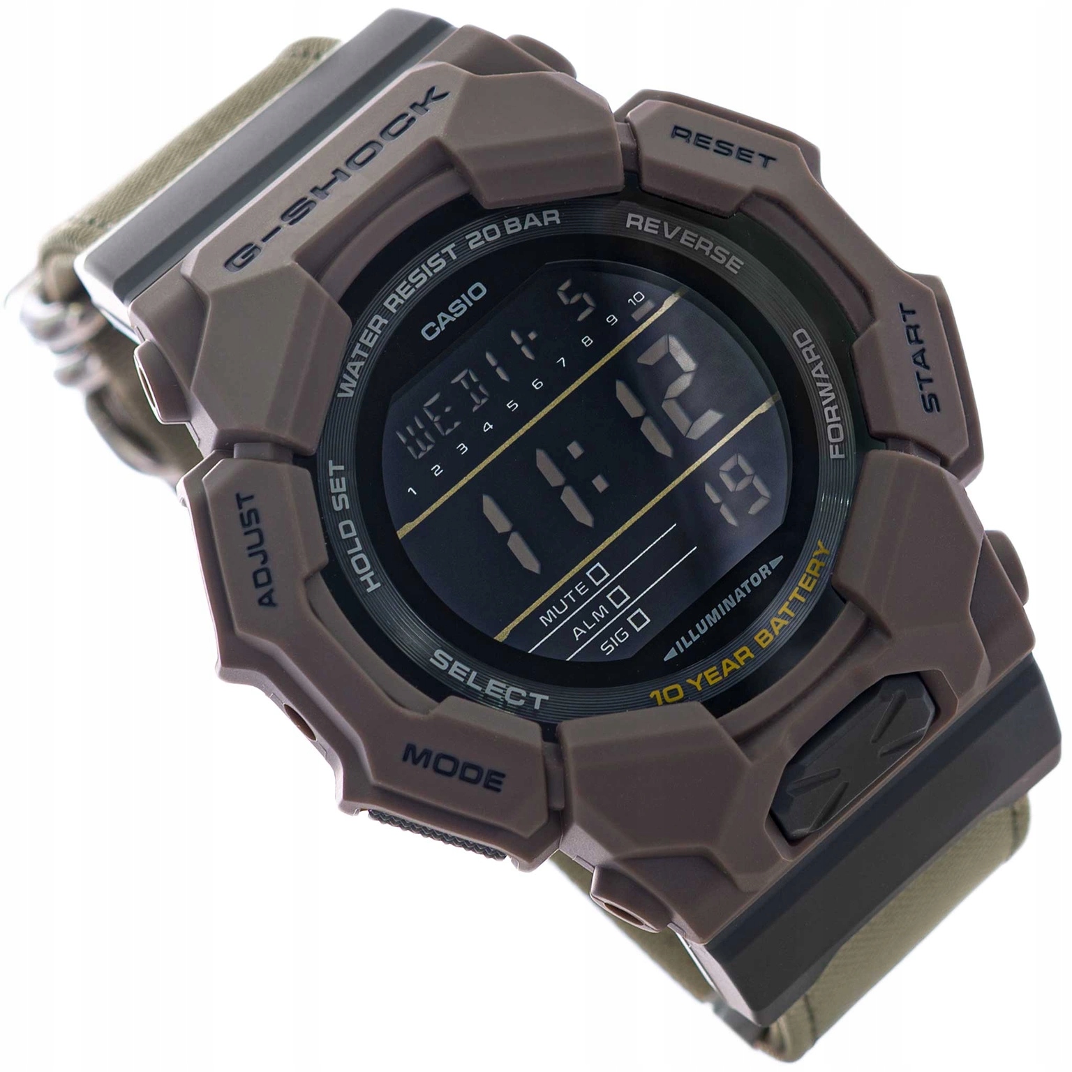 Pánské hodinky Casio GD-010CE-5ER G-shock béžové, sportovní řemínek, vodotěsnost 200M