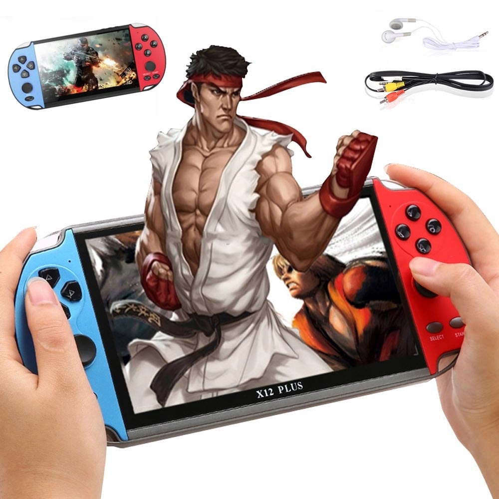 Konsola Przenośna Do Gier X12 Plus 1000 Gier Retro Mini 7-calowy 16GB Pl