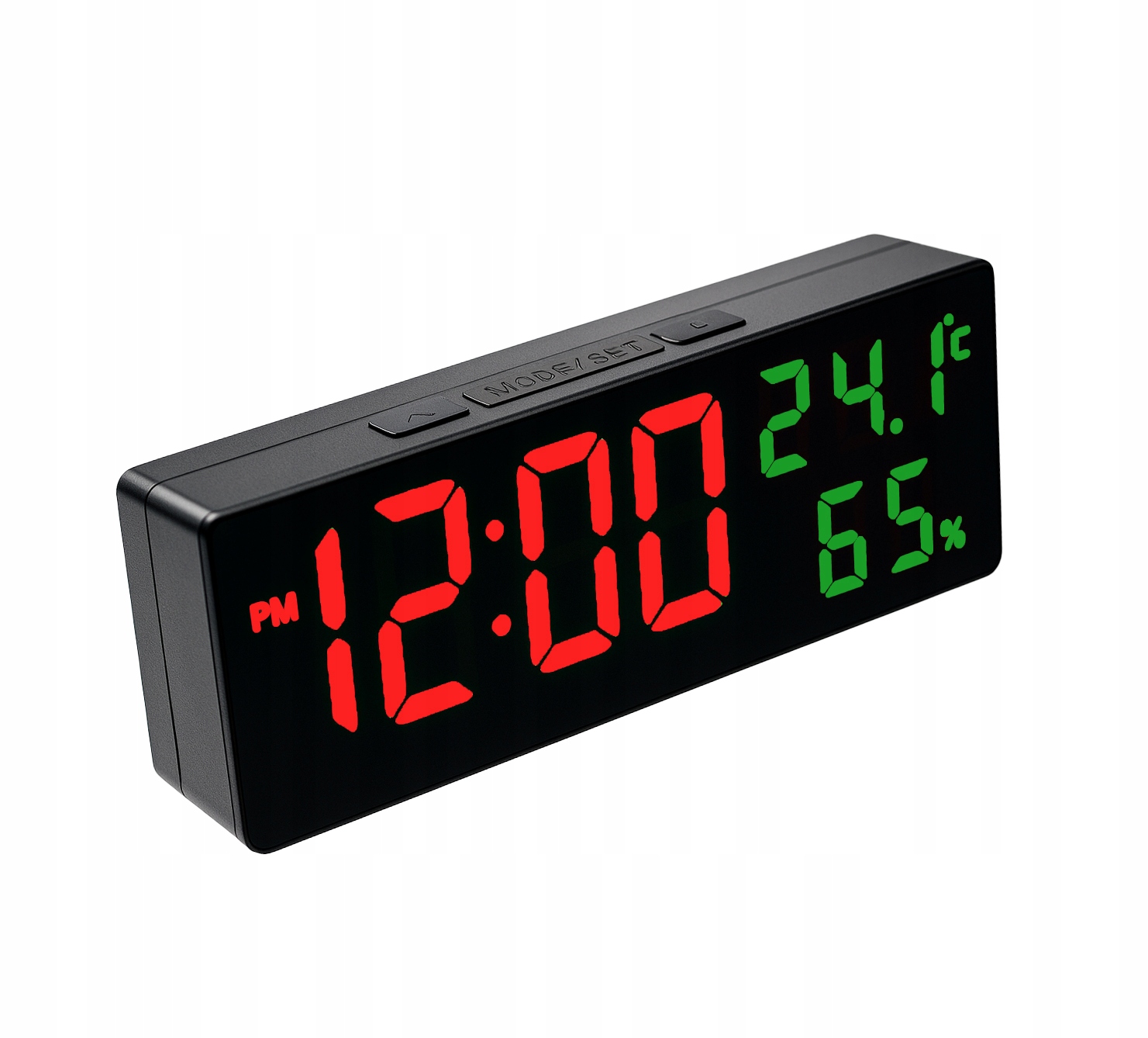 LCD Nástěnné Hodiny Do Kanceláře Domu Teploměr Vlhkoměr Datum Budík Zdřímnutí 24 Hodin