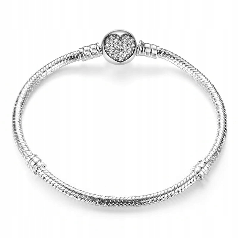 

Bransoletka Charms Modułowa Serce Srebro 925 18cm