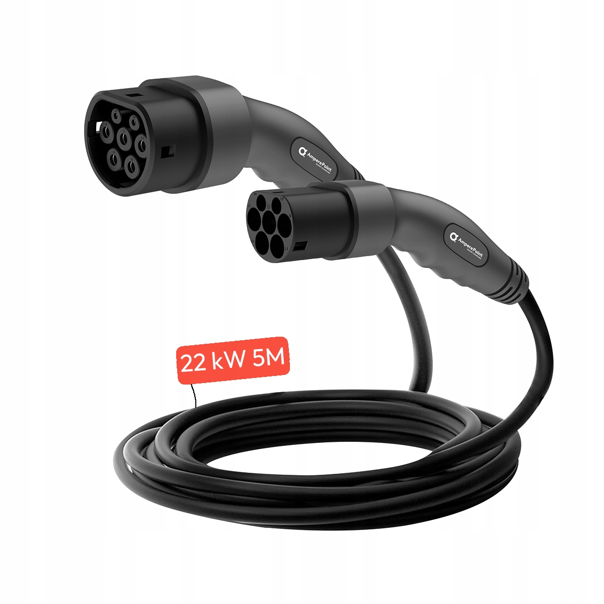 Jednoduchý kabel pro nabíjení Ev Ampere Point Typ 2 3 fáze 5 m 22 kW