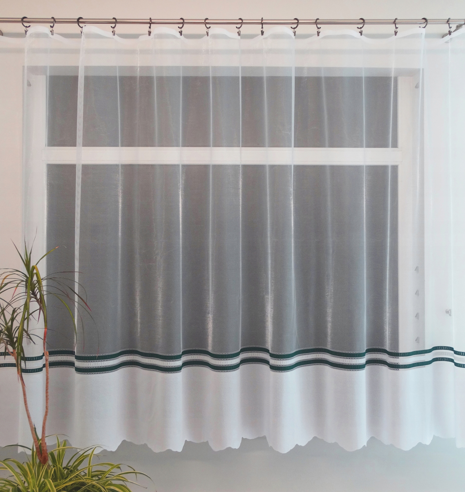 Mg Záclona 355502 Bílá zeleň 400x250 cm hotová M