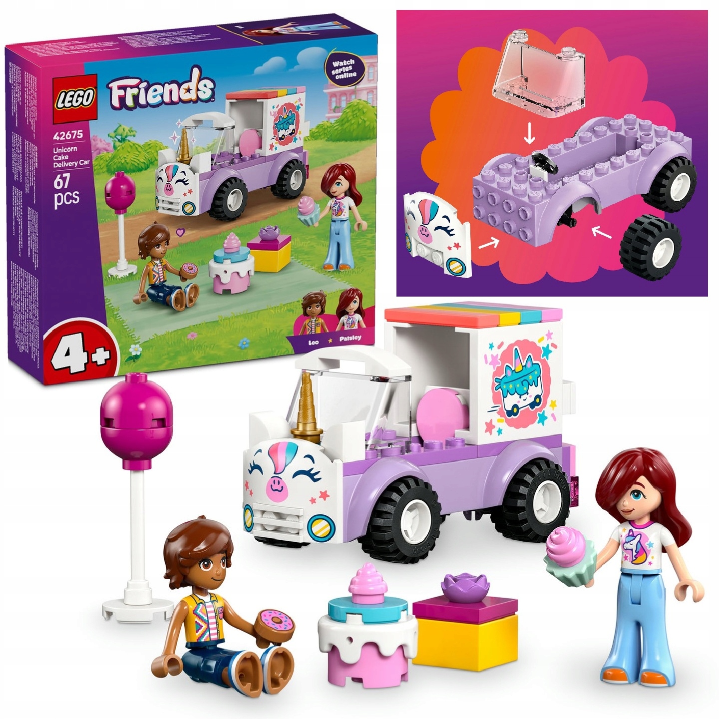 LEGO FRIENDS 42675 JEDNOROŻCOWA DOSTAWA TORTU DLA DZIECI + KATALOG W PDF