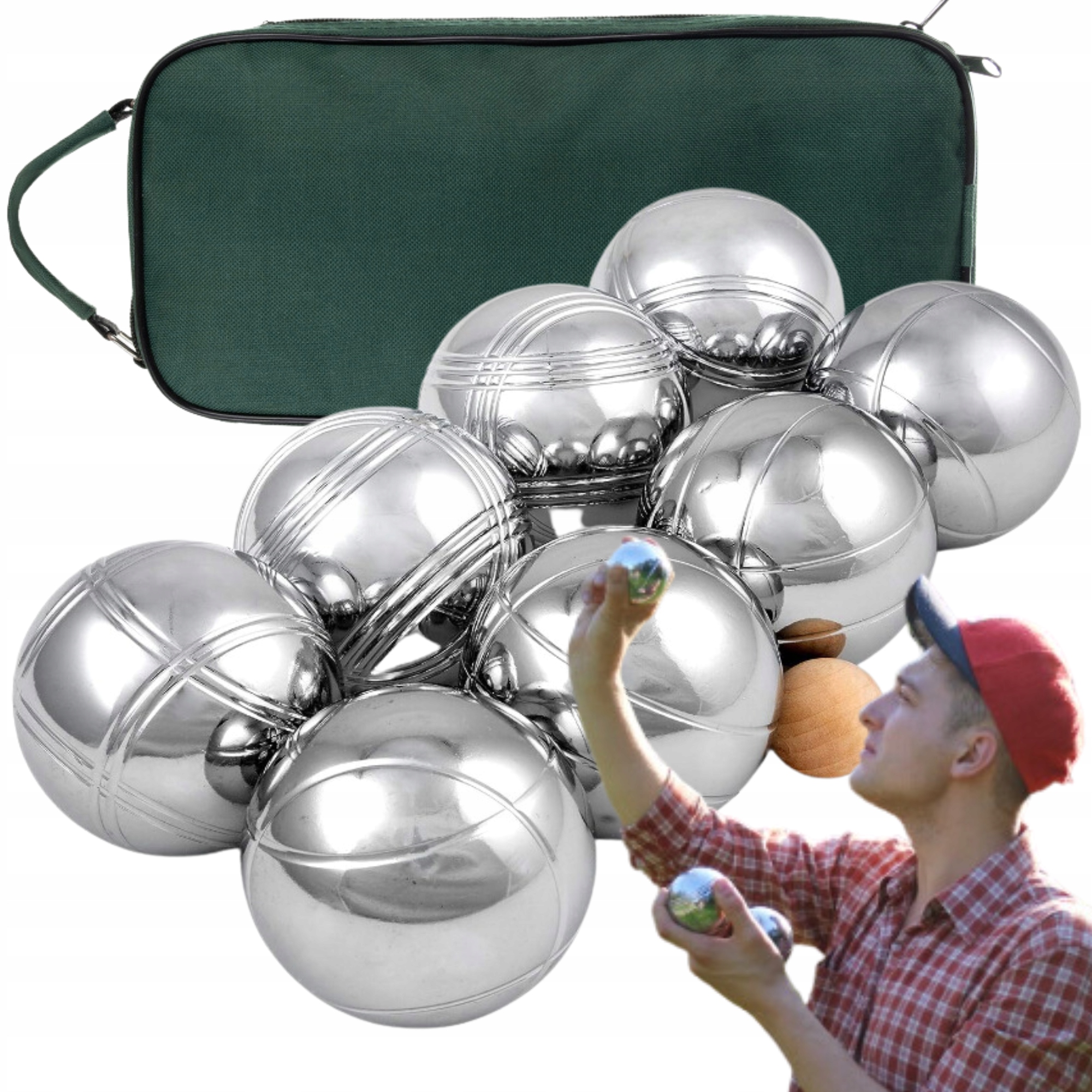 Kuličky Do Hry Bule Bocce Chromované 8KS Set Na Dárek Pouzdro Zábava