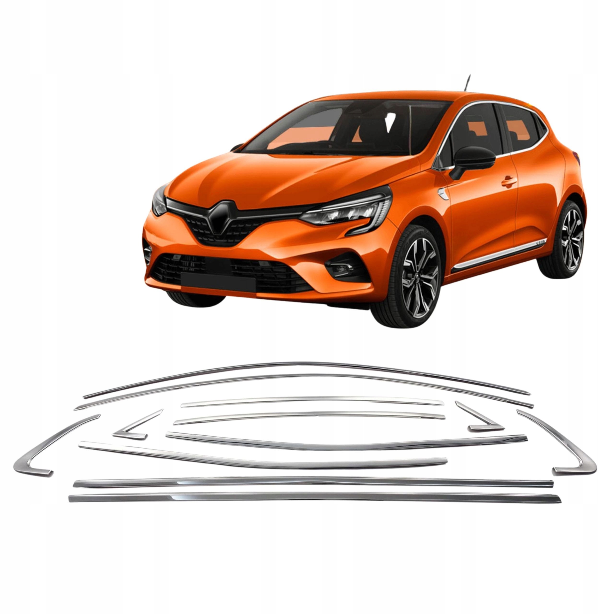 Kryty rámu na chrómované okná Renault Clio 2019-2024
