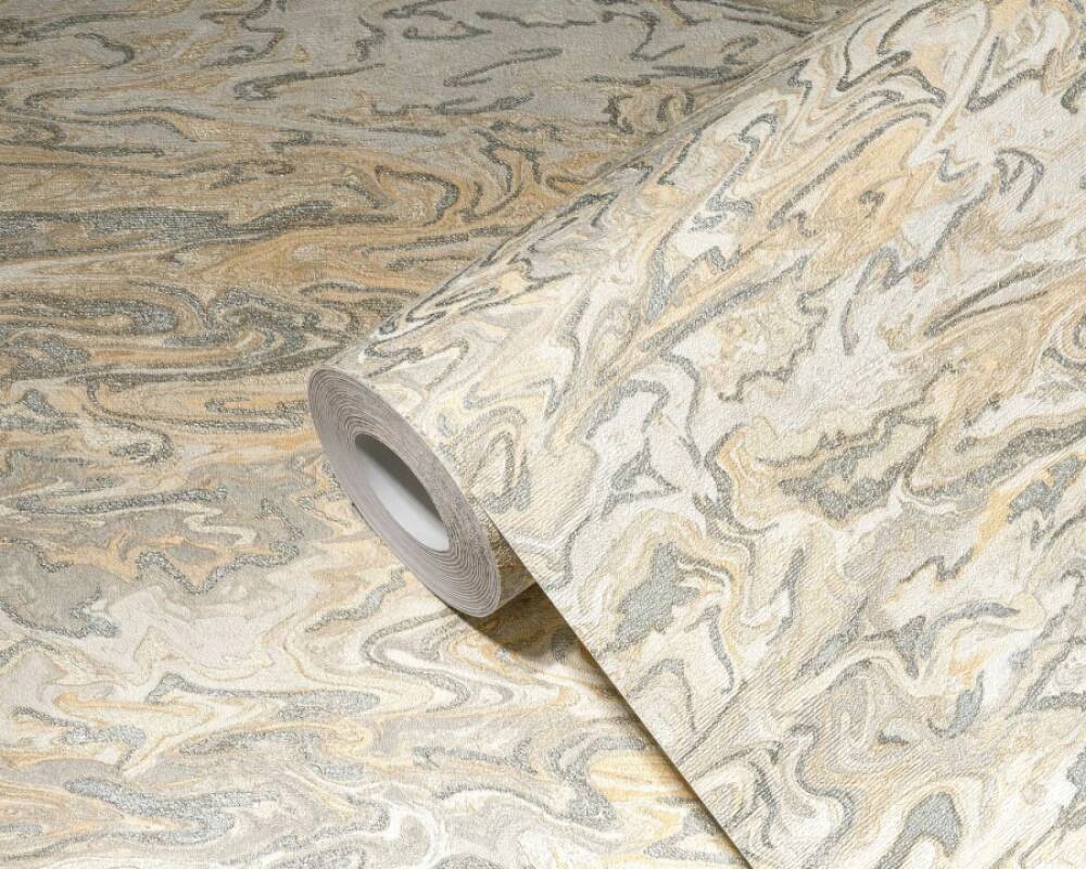 TAPETA WZÓR MARMUREK FALE WINYLOWA NA FLIZELINIE Marka AS Creation