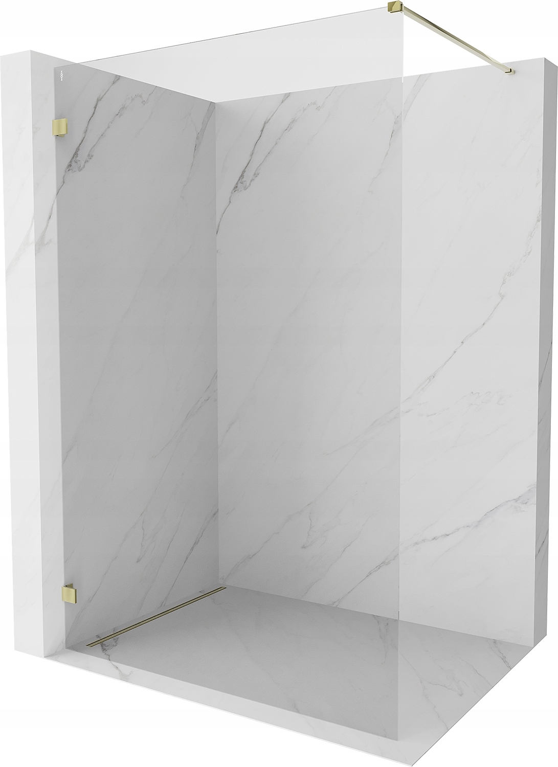 Mexen Lunar Ścianka Prysznicowa Walk-in Lewa 160 X 200 CM Transparent Złota