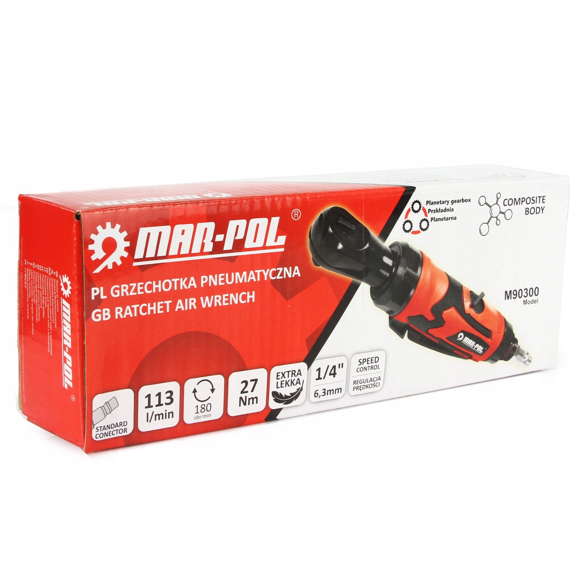 GRZECHOTKA PNEUMATYCZNA KLUCZ KĄTOWY 1/4 27 NM Rozmiar trzpienia 1/4''