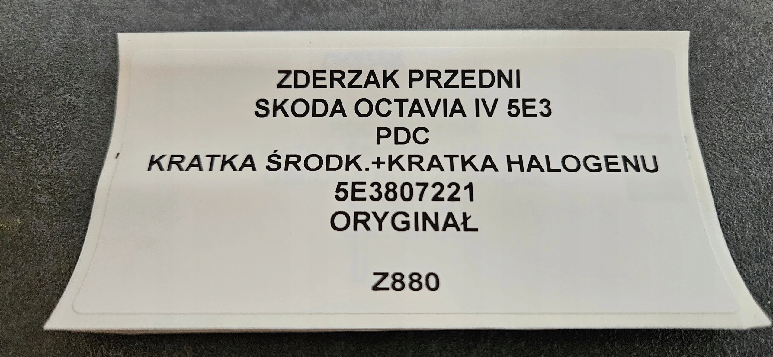 front bumper SKODA OCTAVIA IV 5E3 PDC 20