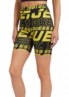 Krátké Sportovní Guess Kraťasy S Potiskem Žluté A Černé S Gxa