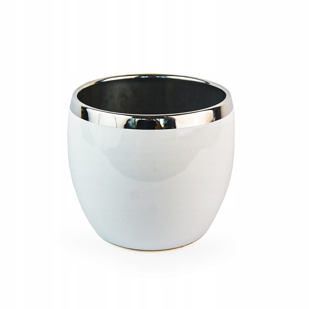 Osłonka ceramiczna kula White&Silver 12 cm Szerokość podstawy 9.5 cm
