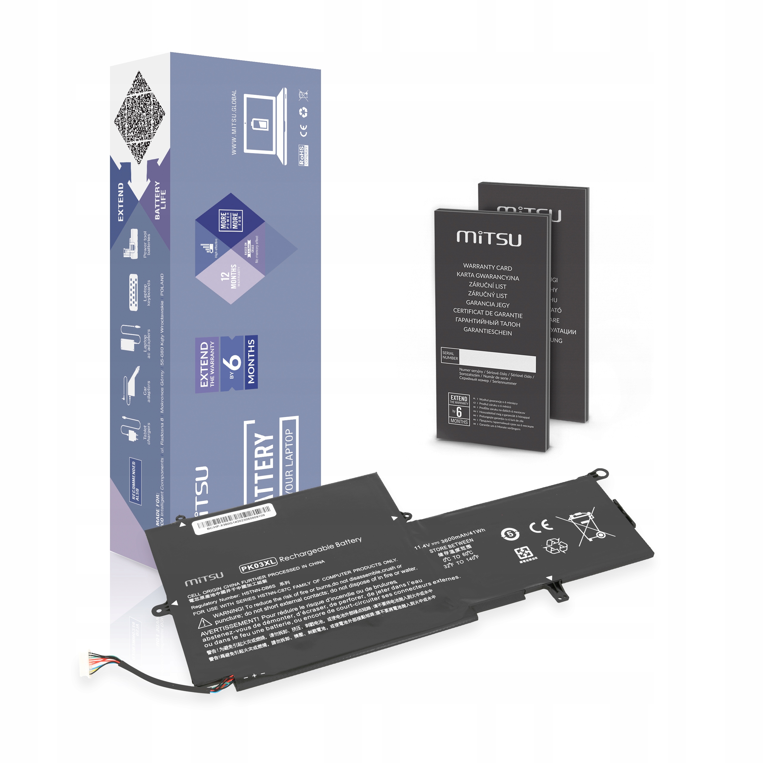 Bateria Mitsu do Hp Envy x360 13 Spectre Pro x360 G1