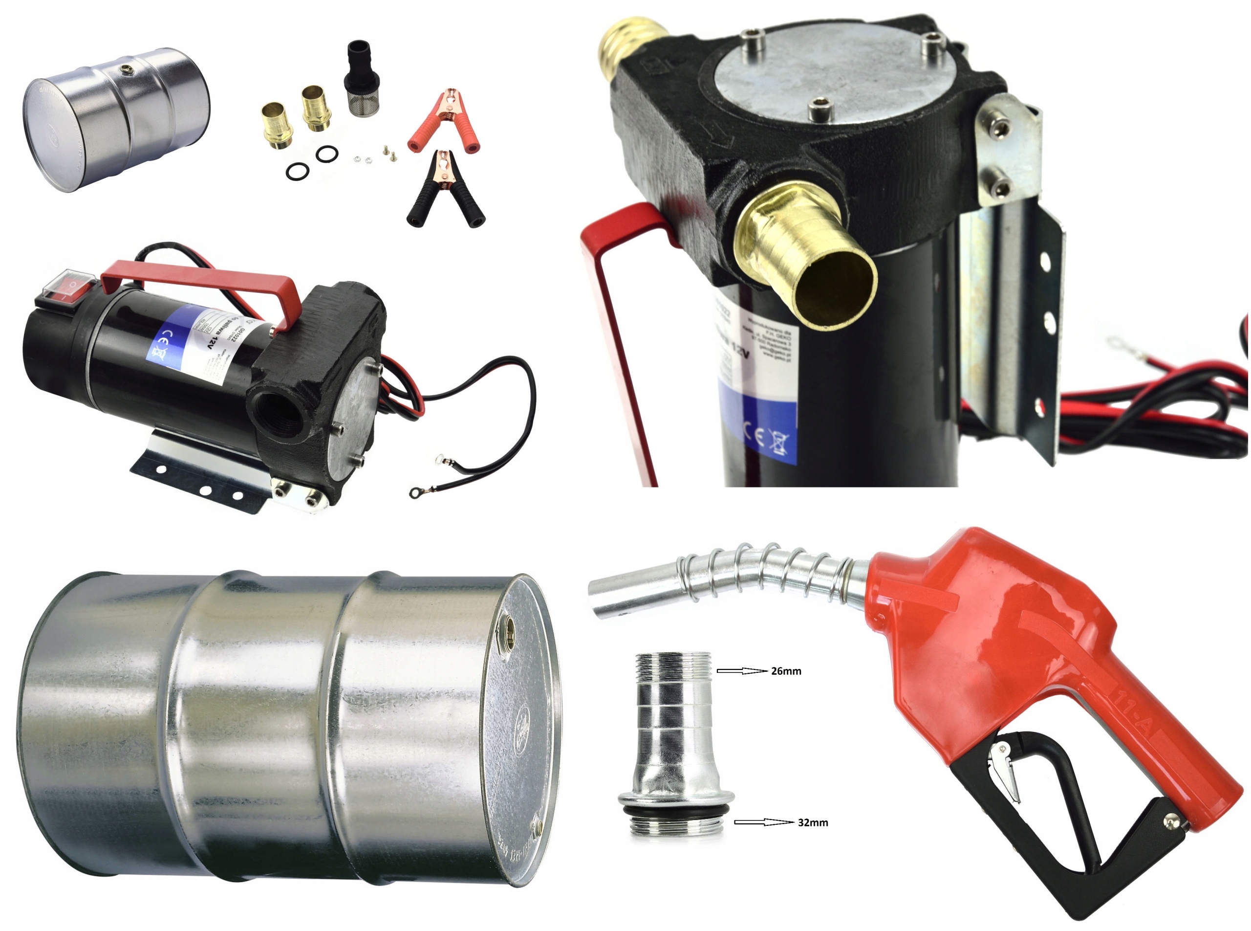 12 / 24V НАФТОВИЙ ПАЛИВНИЙ НАСОС + ПІСТОЛЕТ АВТОСТОП