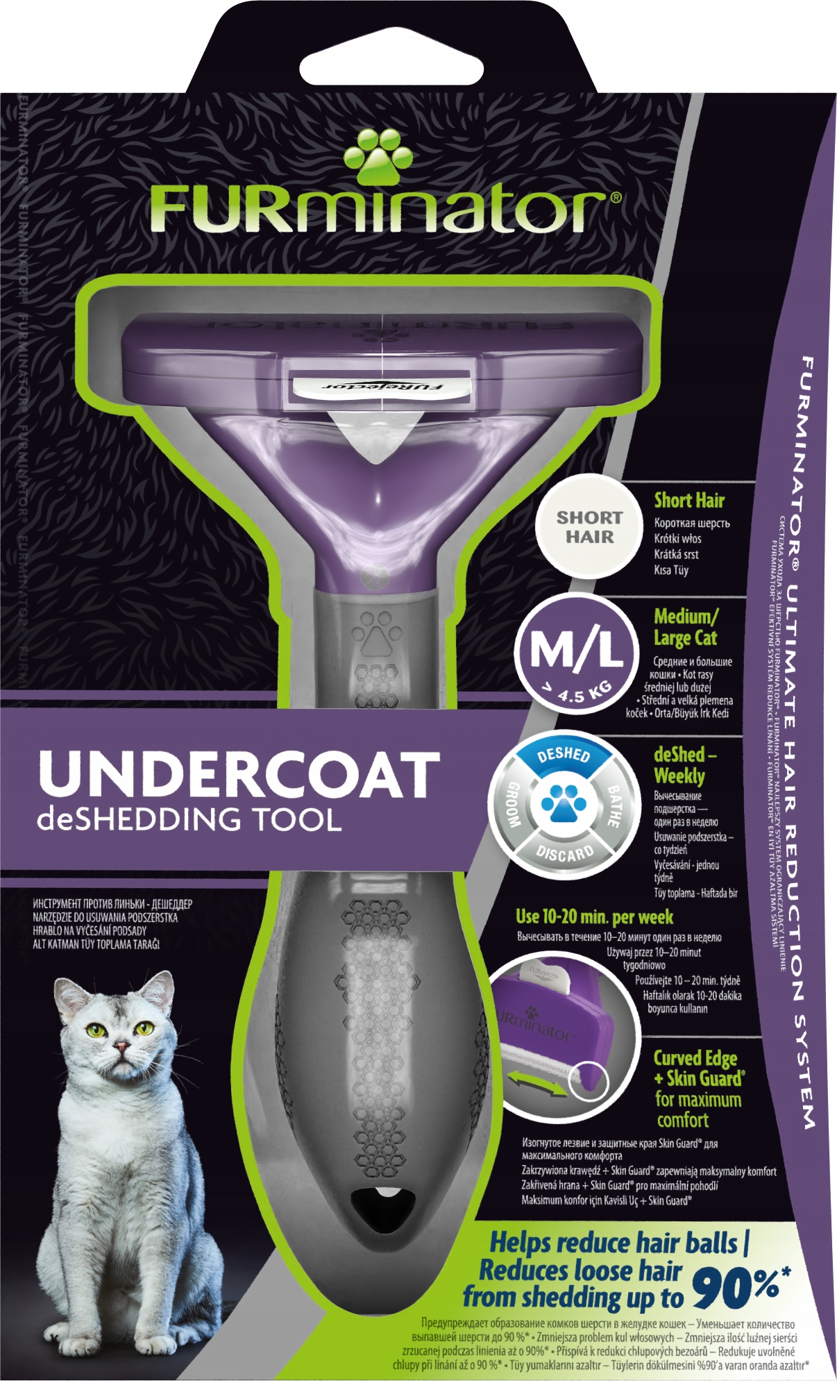 

FURminator dla kotów średnich sierść krótka M/L