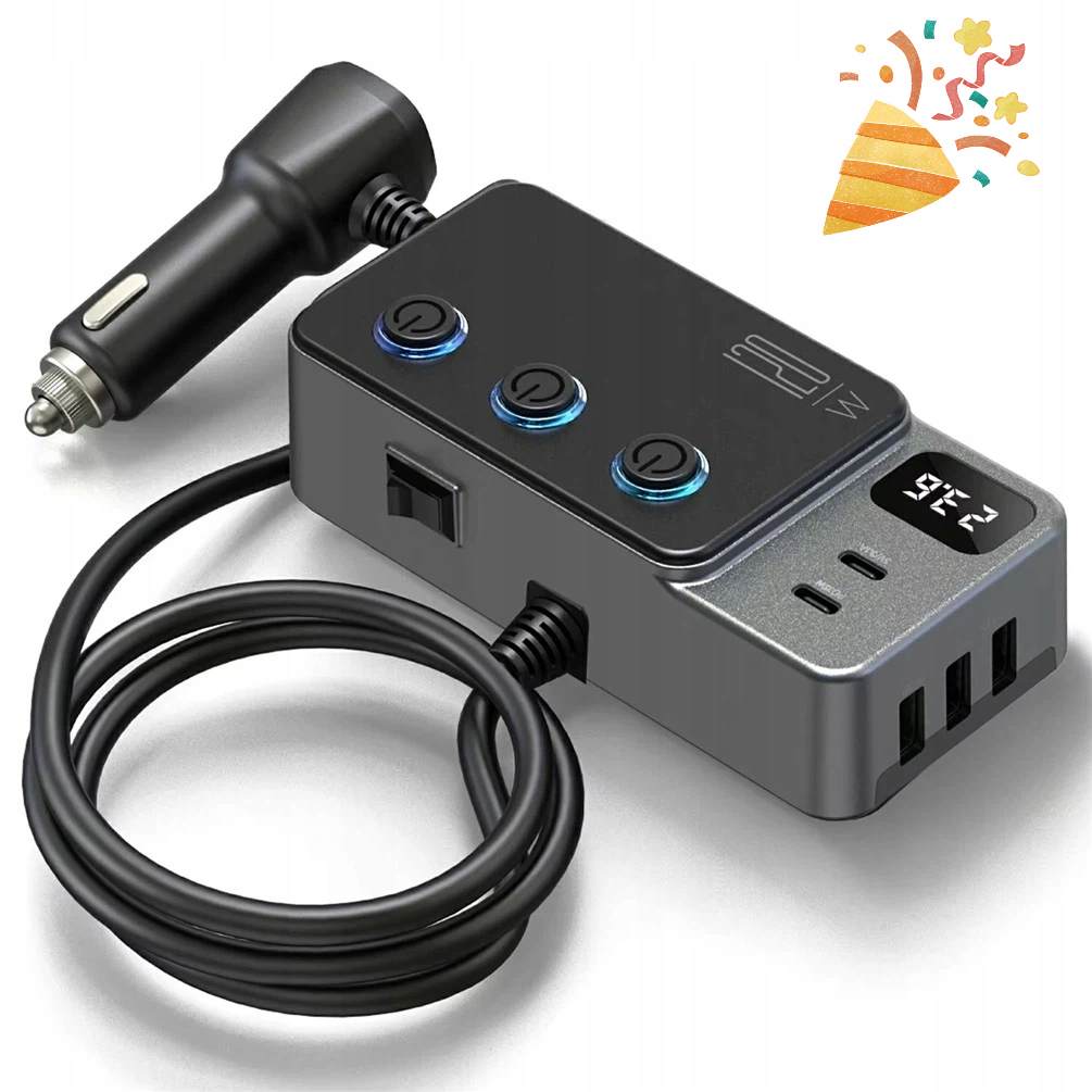 Rozbočovač Zásuvky Zapalovače 12-2CHV 3X Usb 3.0 Qc Usb-c 120W Nabíječka