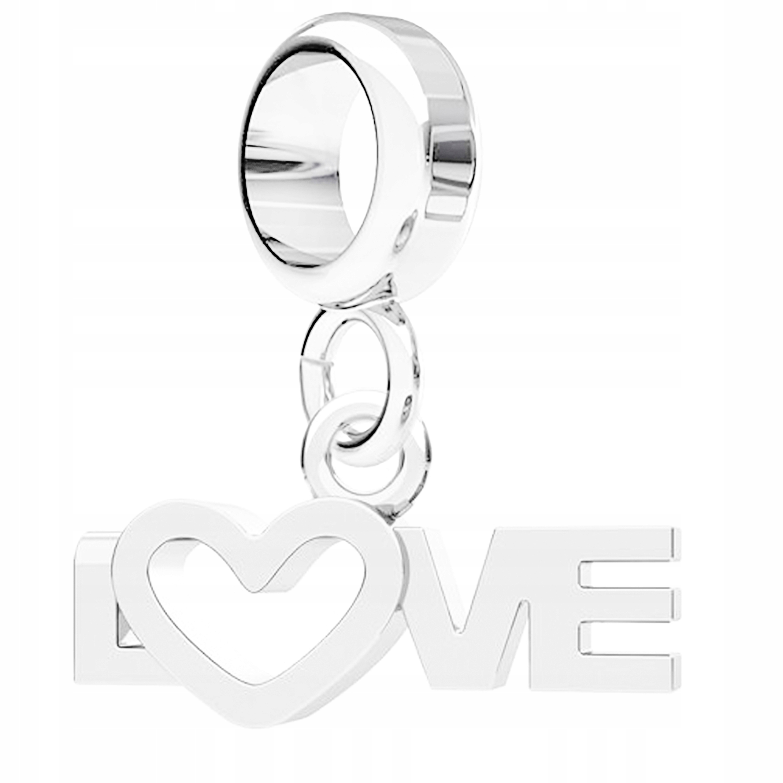 Charms Stříbrný Love Láska Srdce se srdíčkem Love Heart Stříbro 925