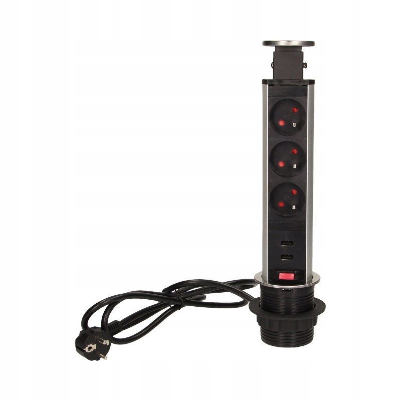 Nábytková Zásuvka 3X2P+Z Desky 6 CM Blok Inox 1,8 M