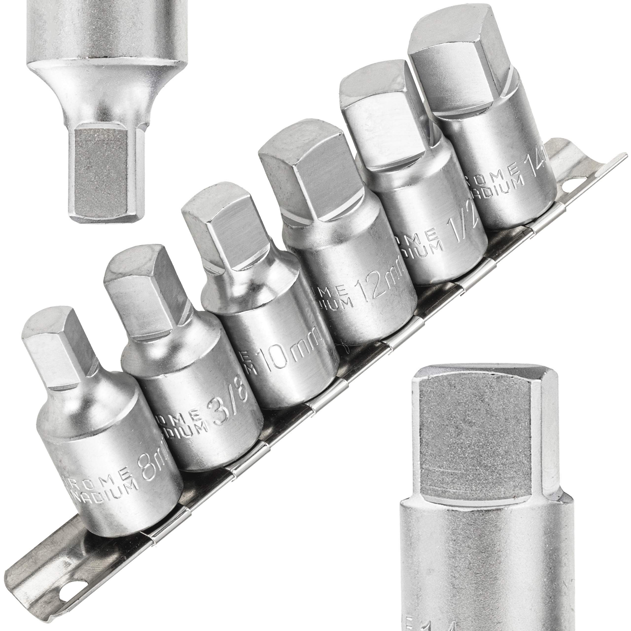 Klucz Klucze Kwadratowe Wpustowe Do Korków Korka Oleju 3/8'' 1/2" 8-14 MM