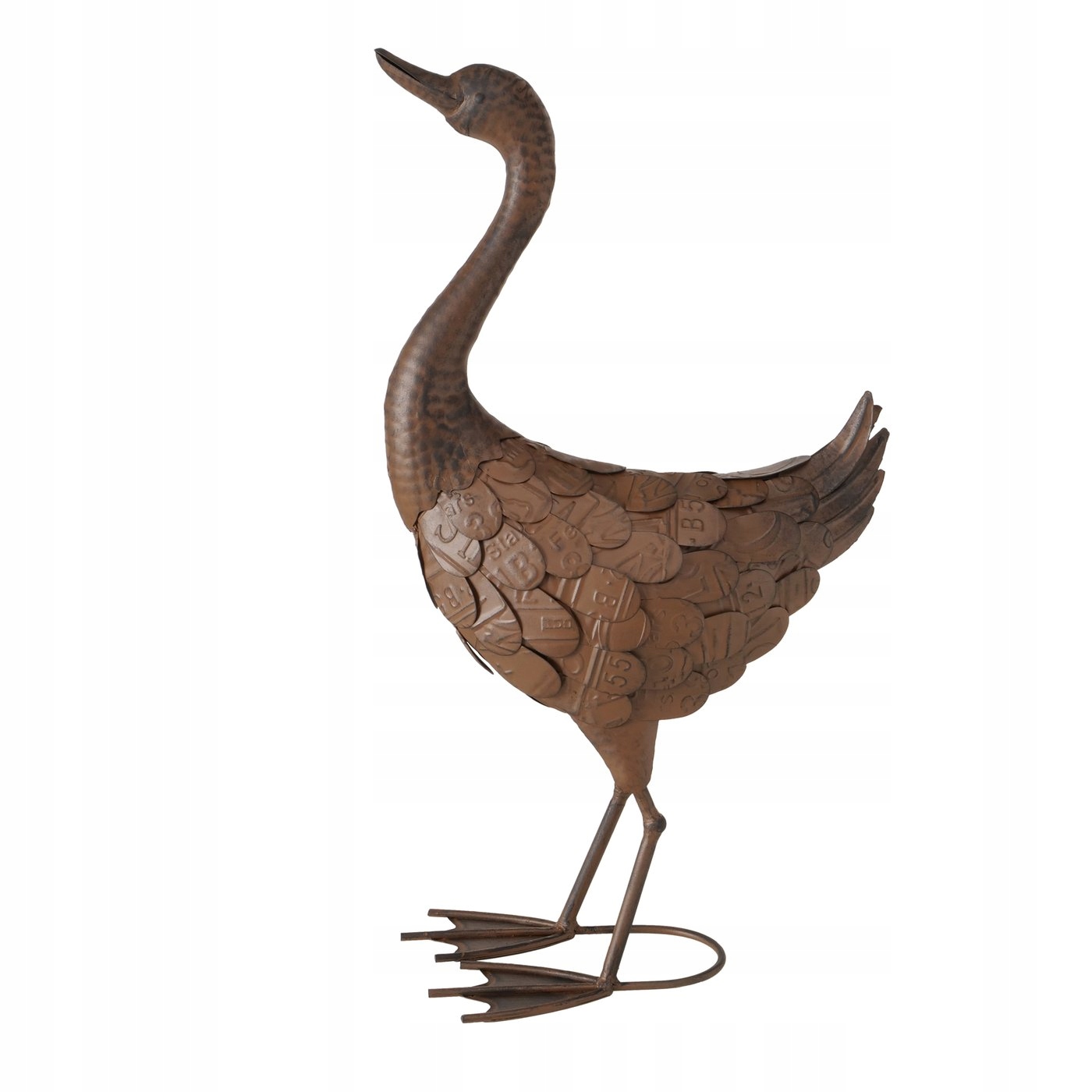 Figurka ogrodowa Gęś z metalu vintage stylowa dekoracyjna do ogrodu ozdobna