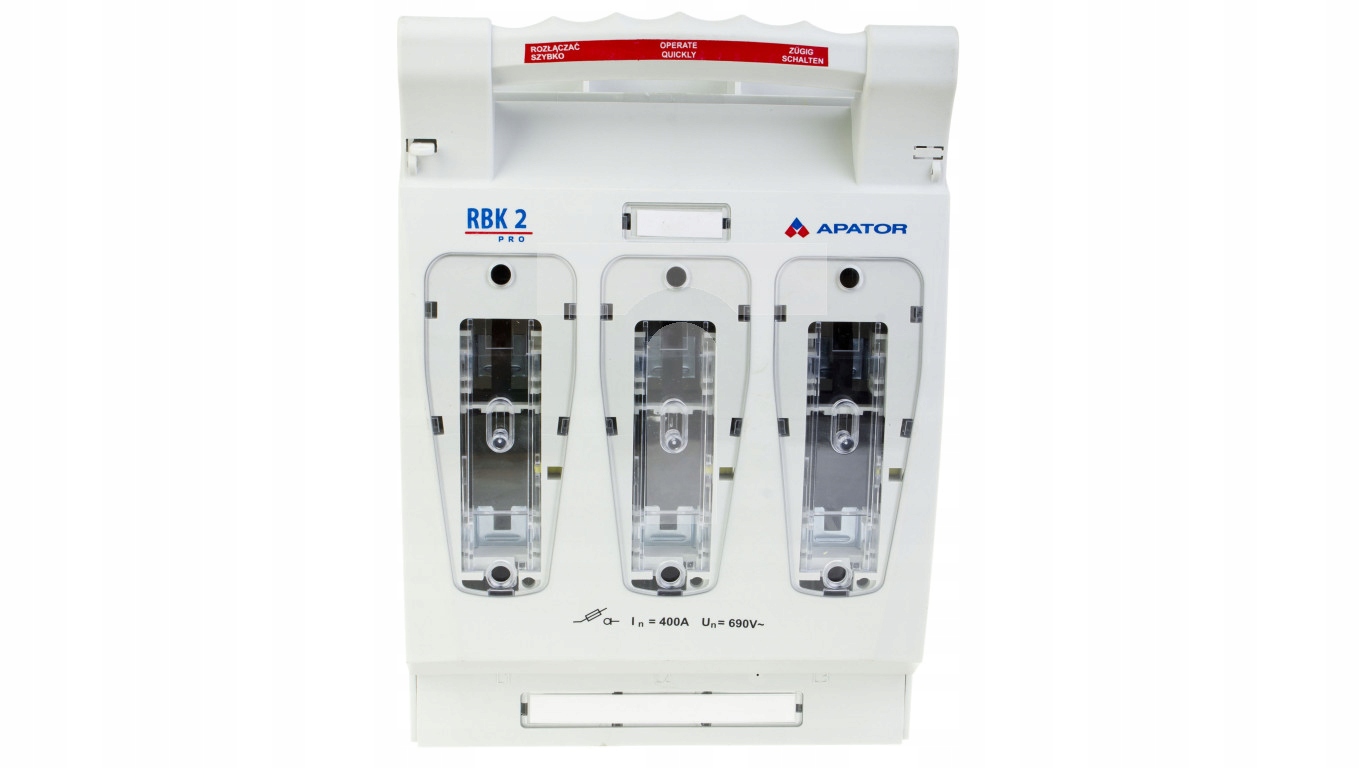 Izolačný poistkový odpojovač 400A Rbk 2 pro mostíkové svorky 50-18