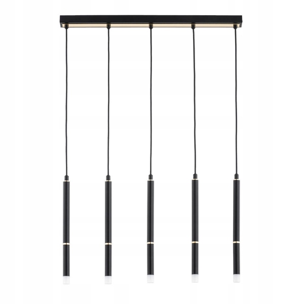 Moderní osvětlení Derany Černá & Zlatá, závěsné tyčinky do kuchyně