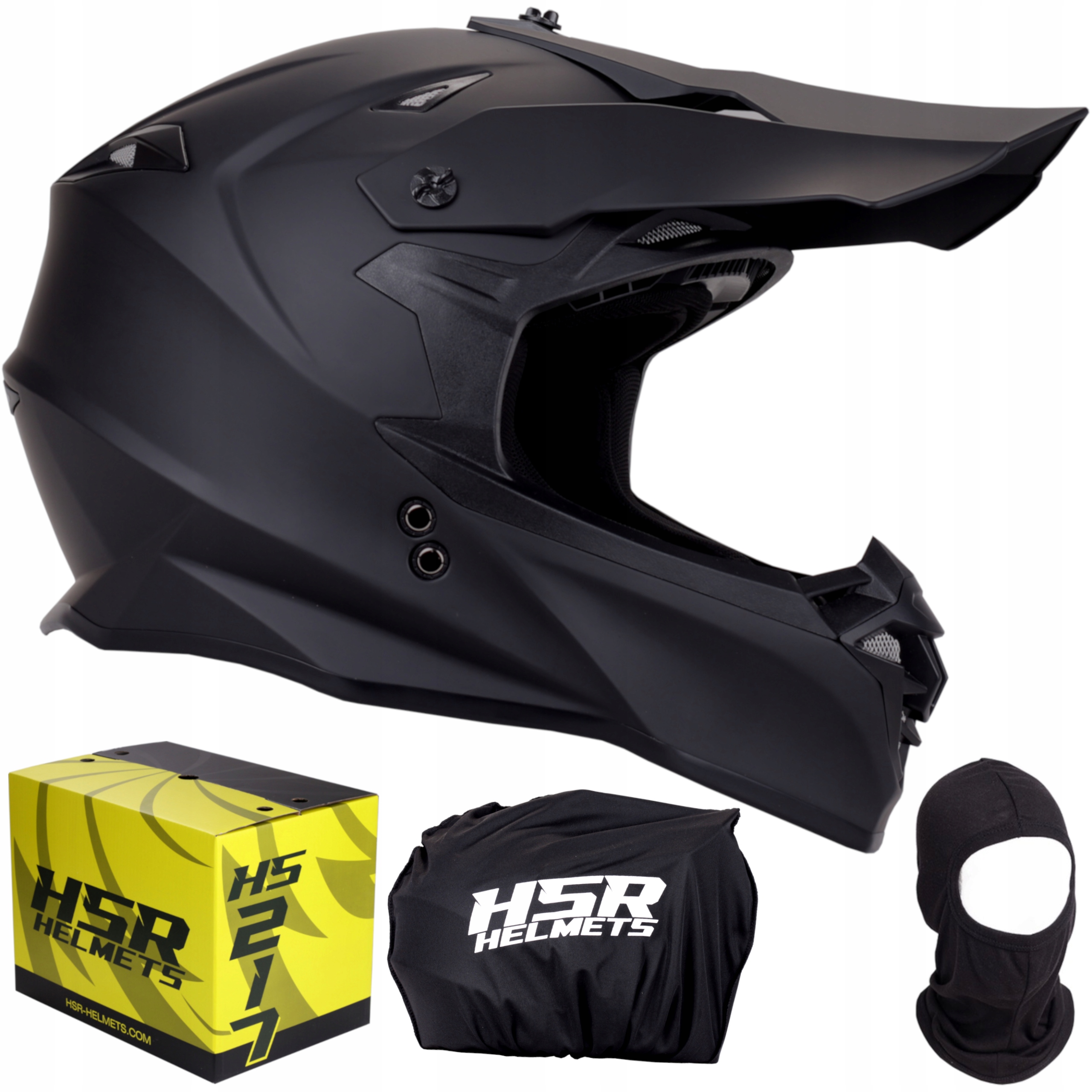 Motocyklová přilba Ece 22.06 cross enduro quad černá matná Hsr HS217 S