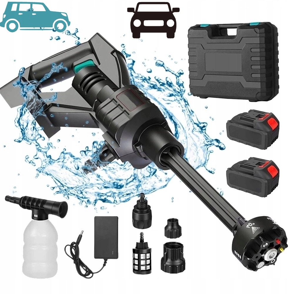 Výkonná Akumulátorová Tlaková Myčka, Přenosná, 55 Barů, 2AKU