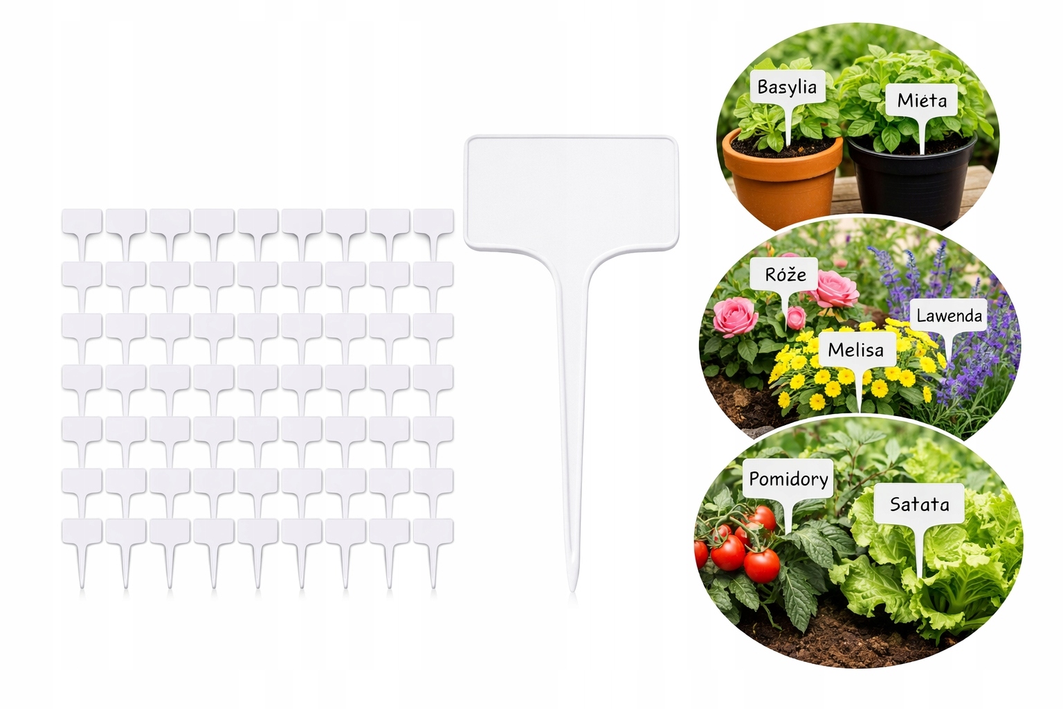 TABLICZKI ETYKIETY DO OPISYWANIA ROŚLIN KWIATÓW WARZYW SADZONEK 50 SZT