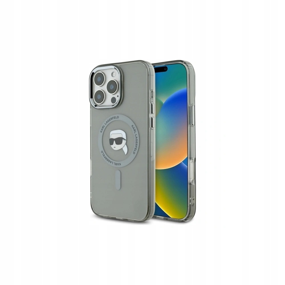 Pouzdro Karl Lagerfeld iPhone 16 Pro Hardcase Metal Karl Head MagSafe Černé