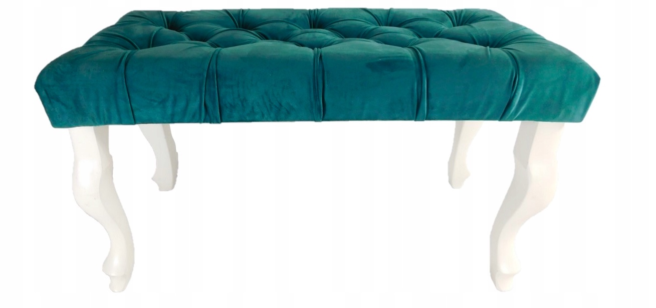 Čalúnená lavička z bukového dreva, 80 cm, 45 cm, morská zelená