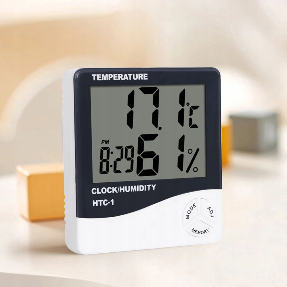 Cyfrowy Termometr Higrometr Stacja Pogody Zegar