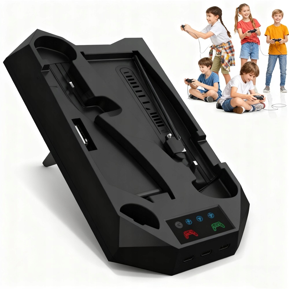 Stojak Ładujący PS5 Z Wentylatorem Trzystopniowy Do Chłodzenia I Ładowania