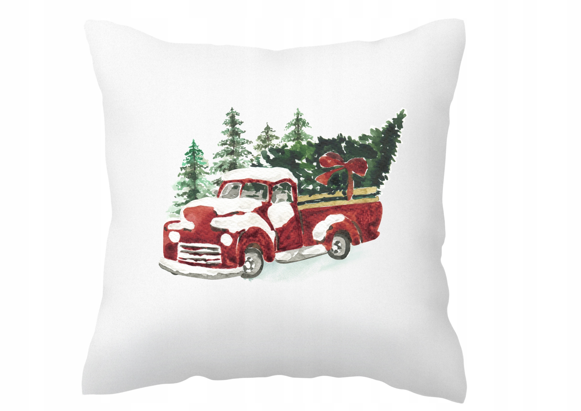 

Poszewka świąteczna z czerwonym samochodem