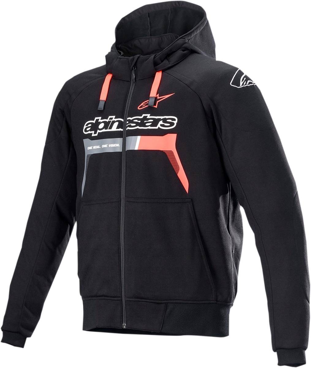 Motocyklová mikina Alpinestars Chrome Sport Jacket Black/Bright Red 3XL