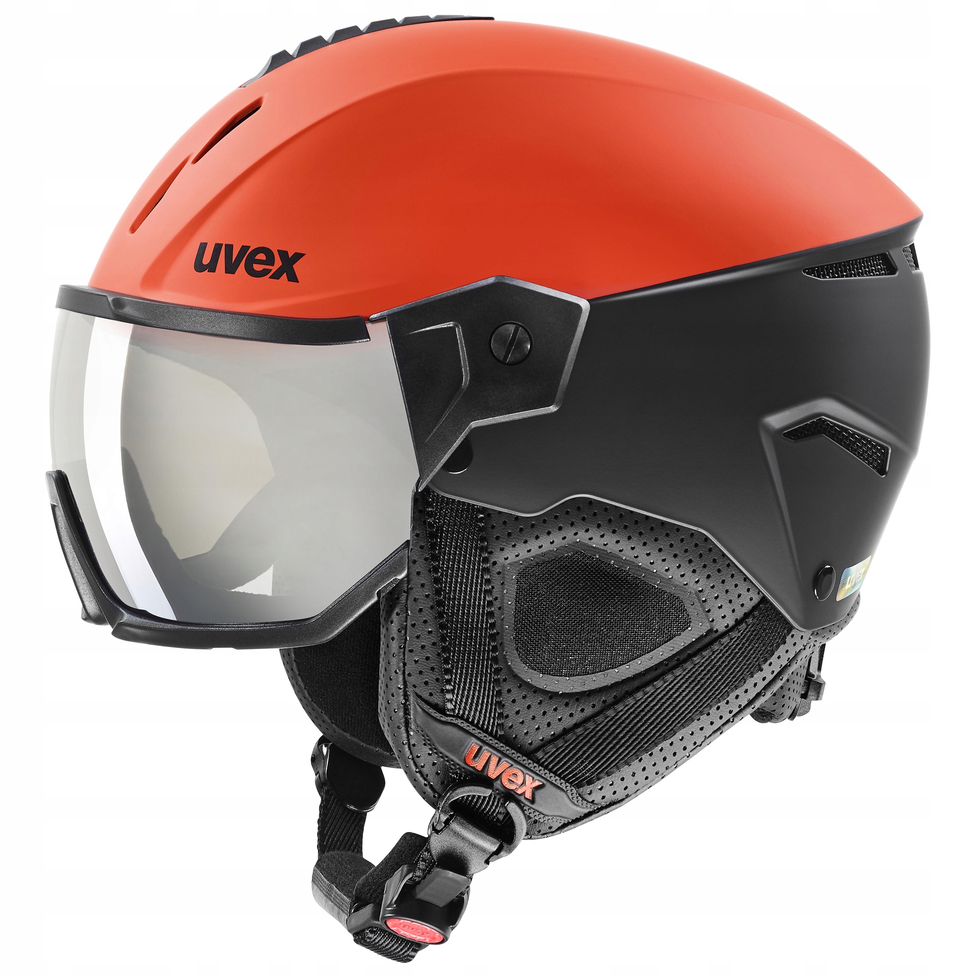 Kask narciarski, snowboardowy Uvex Instinct Visor 53-56cm orange-black mat