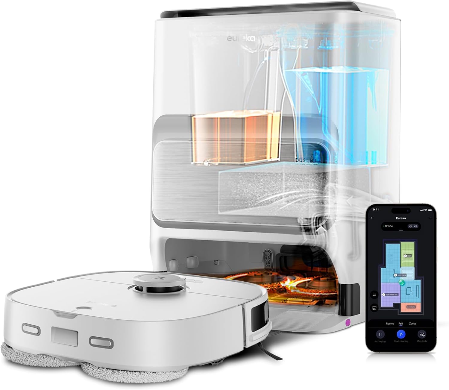 Robot Sprzątający Inteligentny Odkurzacz Stacja Myjąca Eureka J12 Ultra Al