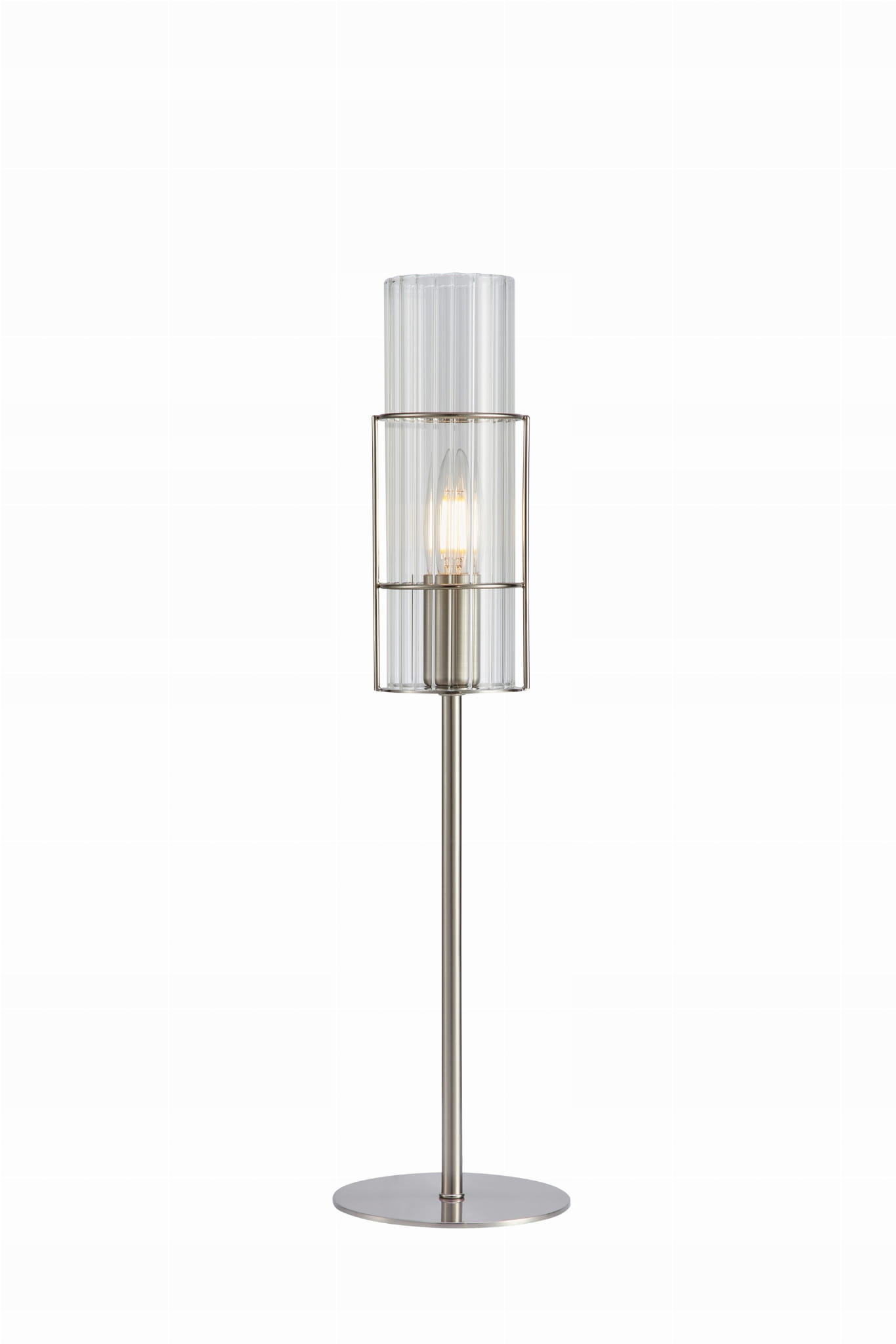 Stolní lampa Tubo Table 1L 50 cm Nikl saténová/Clear 108557 Markslojd