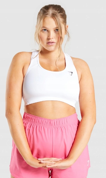 Gymshark Biustonosz Sportowy Damski Biały Xs P3H