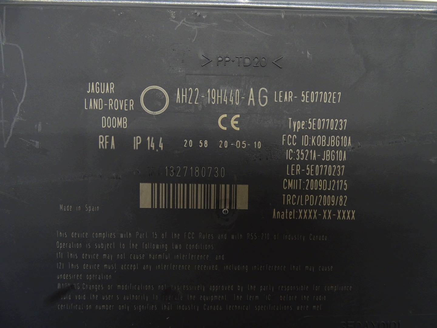 bedienteil modul KEYLESS RANGE ROVER SPORT AH22-19H440-AG