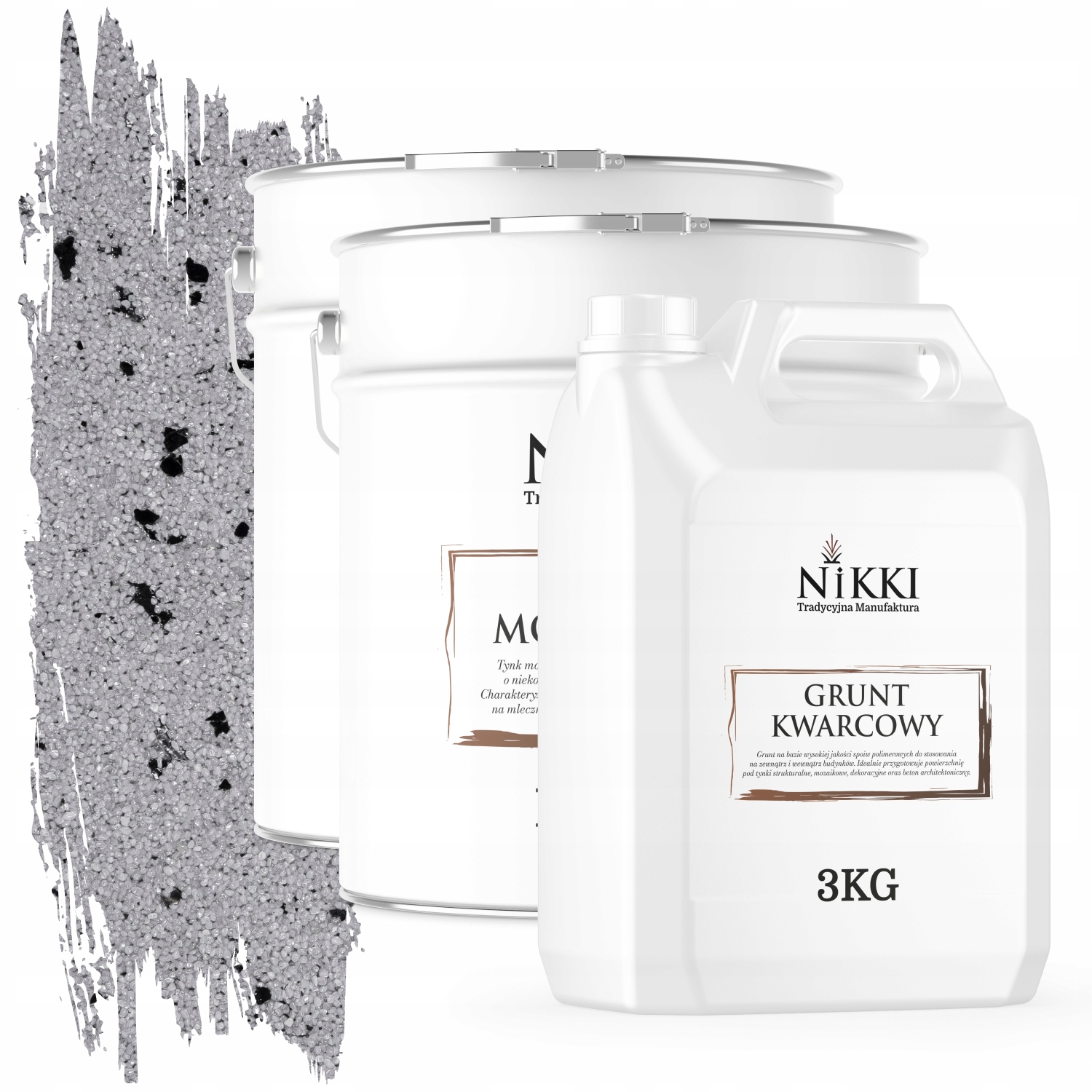 Mozaiková Omietka Živicová Šedá S Čiernou Mikou M04 Sada 2x12,5KG Základný Náter